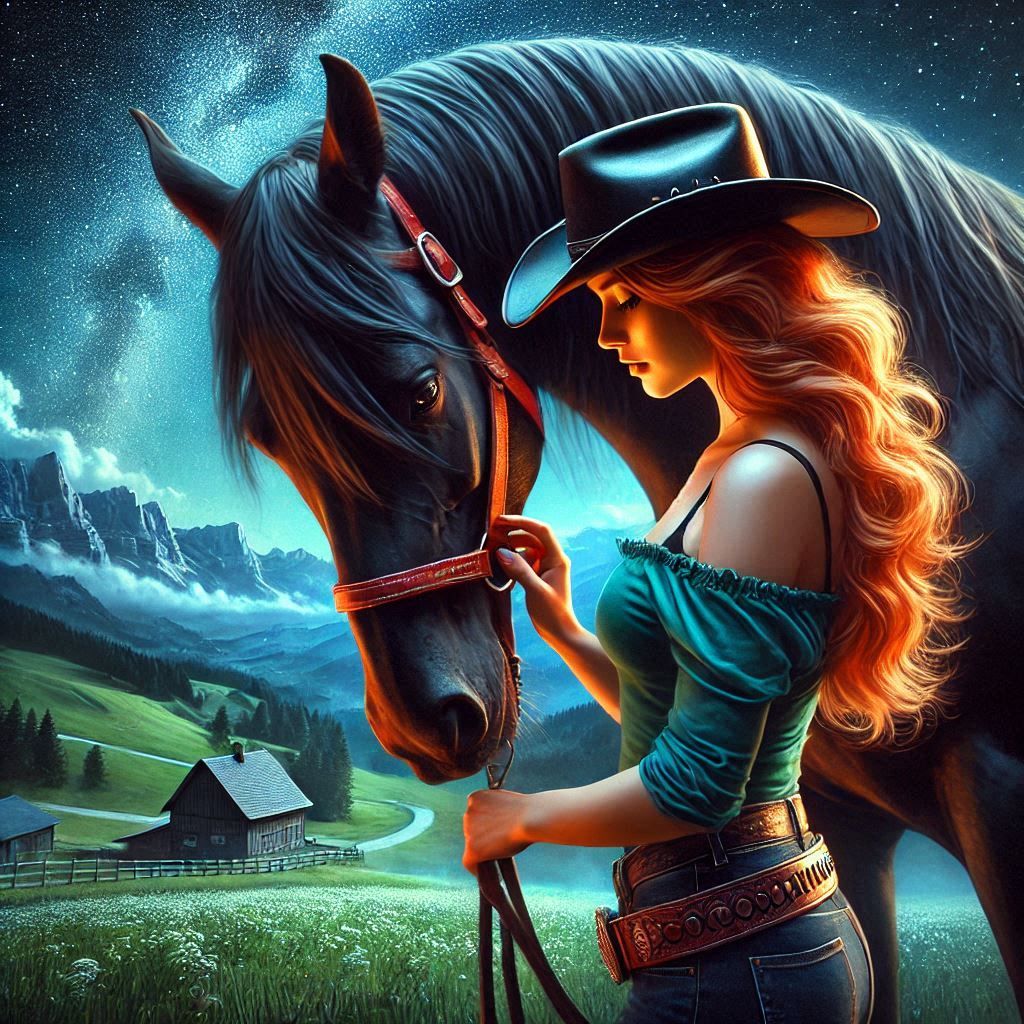 A Lady with Black Beauty!!