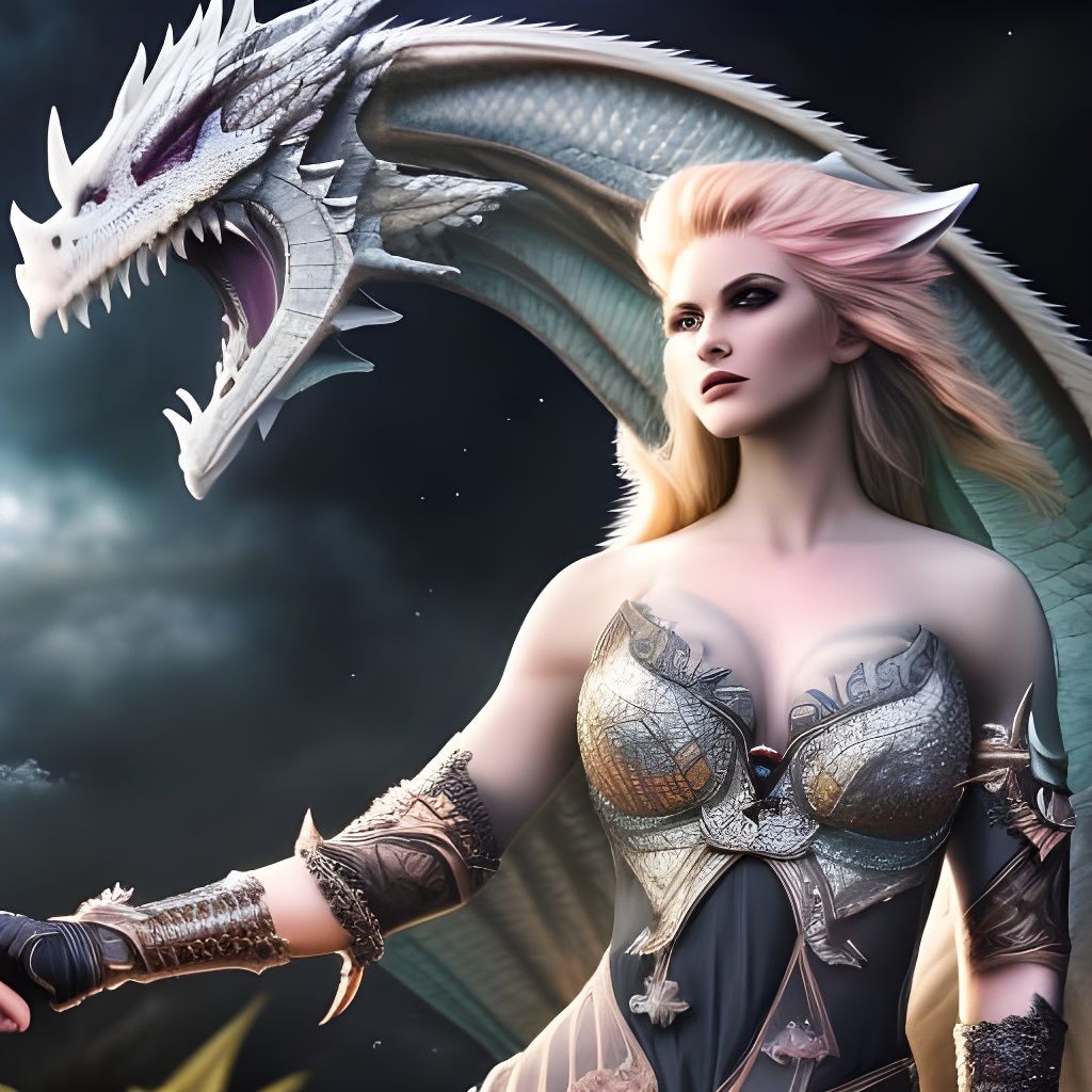 Beautiful dragon, distinct lighting, detailed matte painting...
