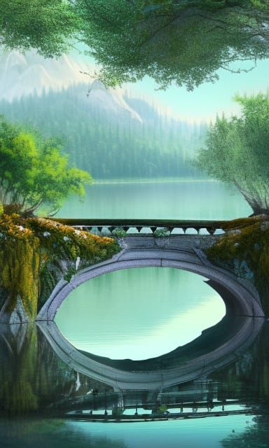 Bridge over peaceful waters