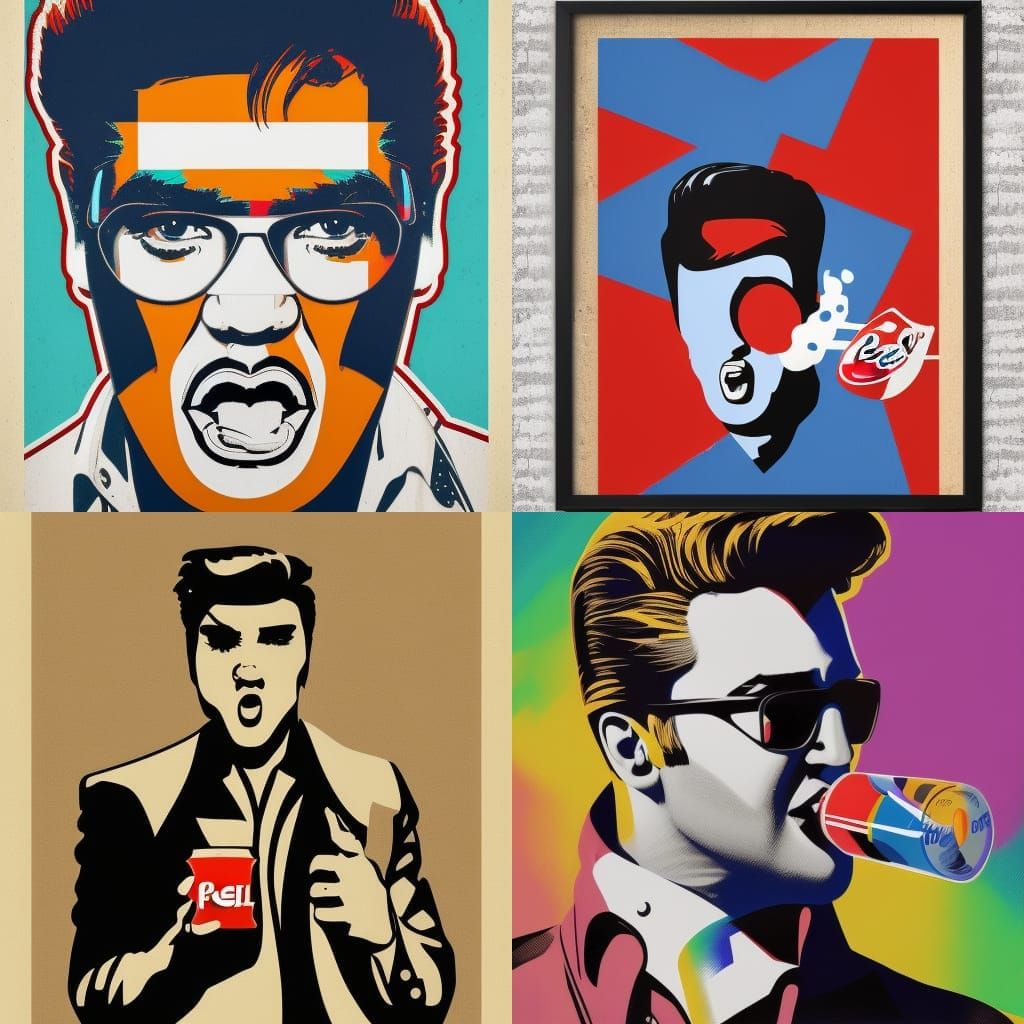 Angry Elvis drinking Pepsi - AI Generated Artwork - NightCafe Creator