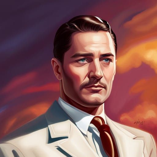 Errol Flynn surrounded by clouds