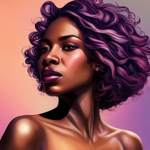 Afro Purple - AI Generated Artwork - NightCafe Creator