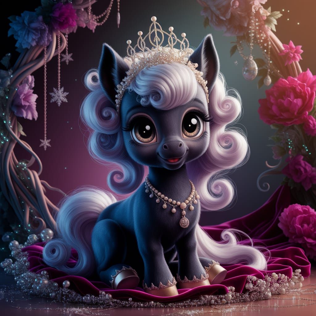 Enchanting Fantasy Pony with Silver Mane