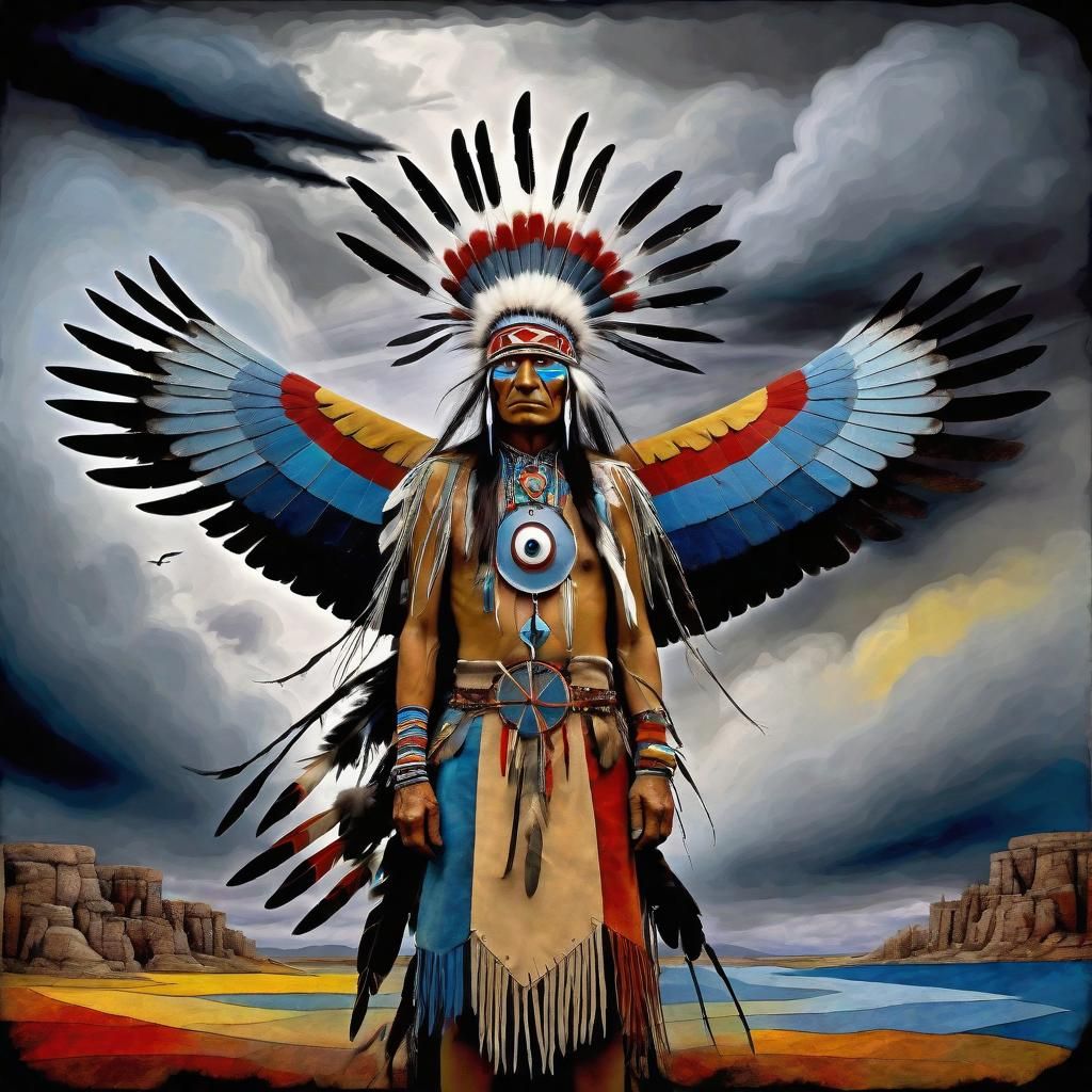 Native American Thunderbird vision quest, Thunderbird appear...