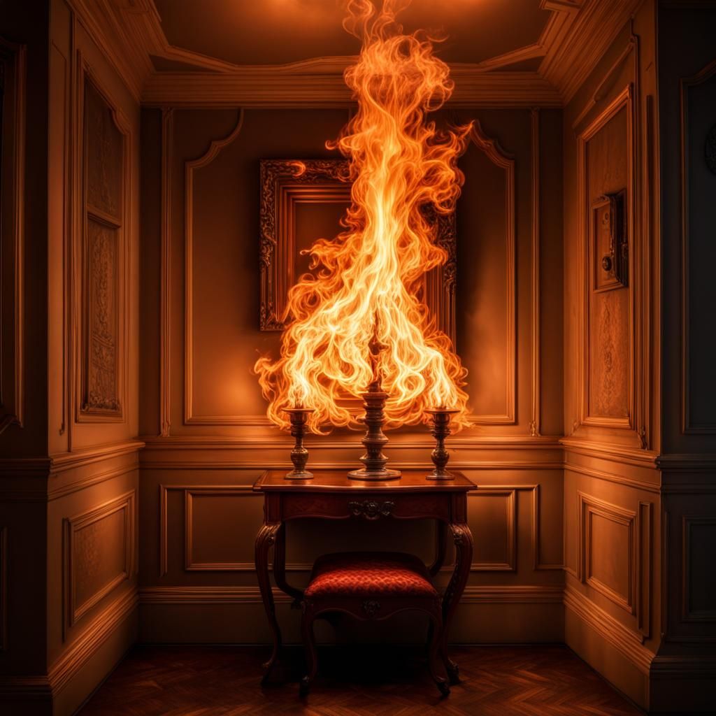 Burning room AI Generated Artwork NightCafe Creator