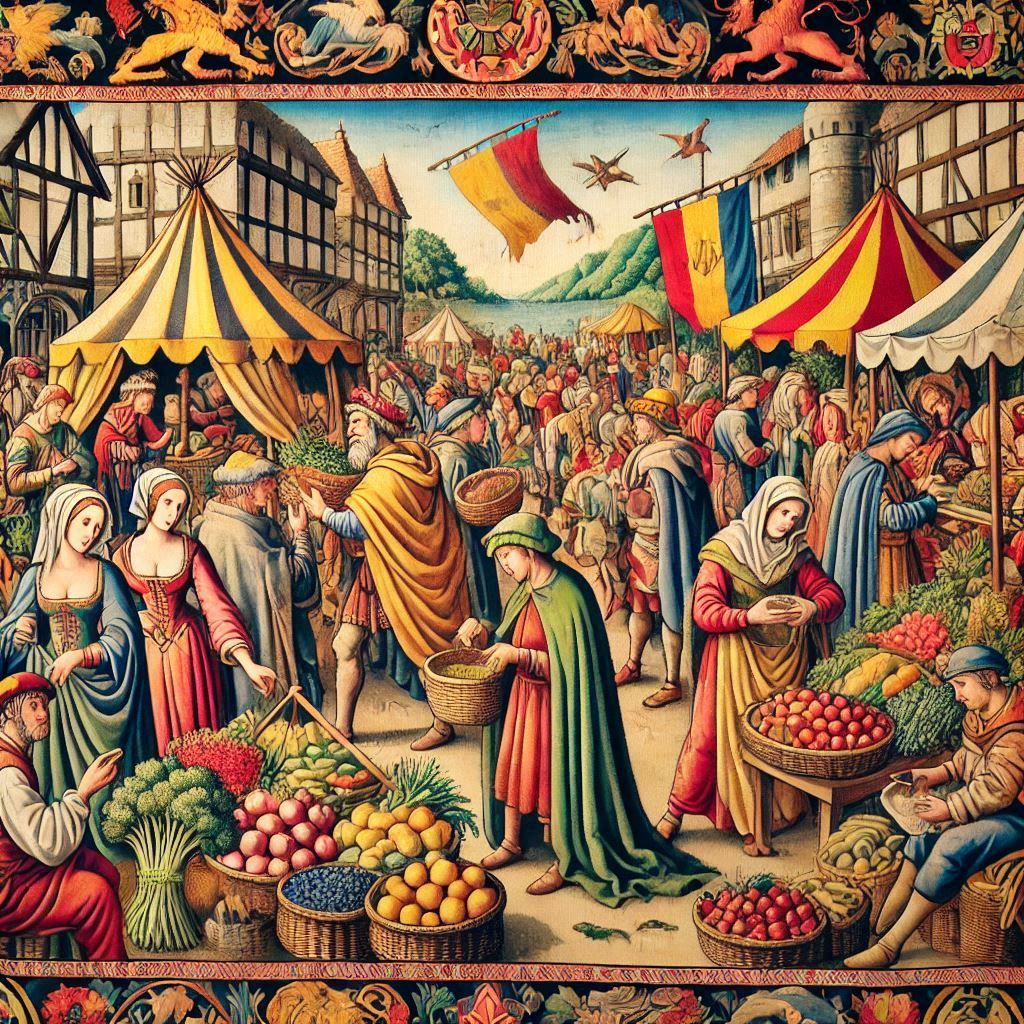Medieval Market Tapestry