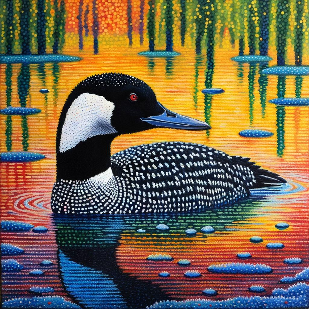 Loon at sunset  by @forge4ward