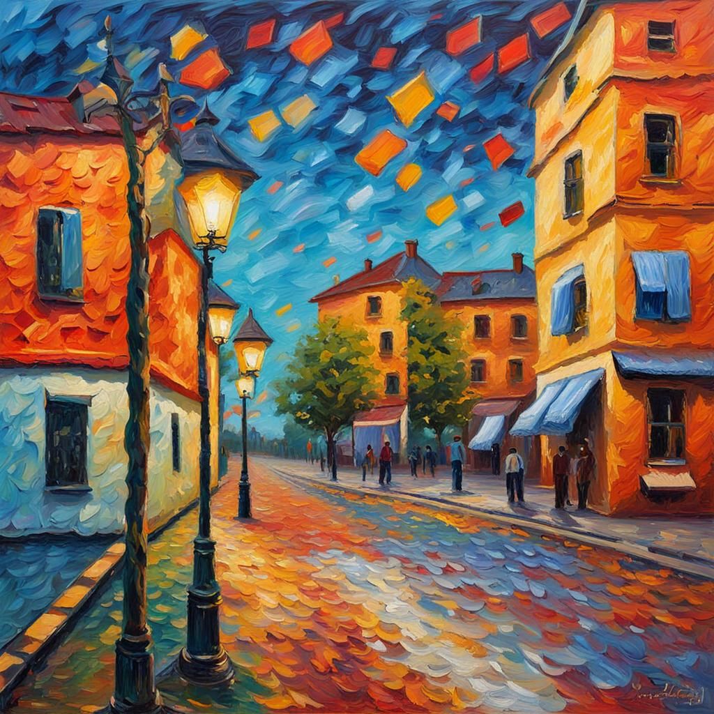 Colorful Calendar Thursday in Neo-Impressionism Style