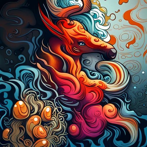 Rabbit Horse AI Generated Artwork NightCafe Creator