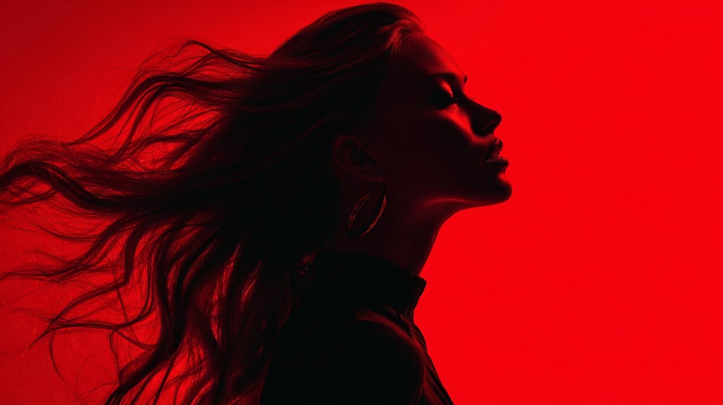 Dark silhouette of a woman