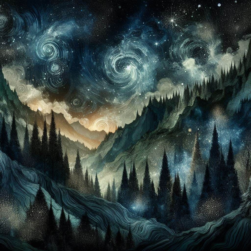 Starry Whispering Night Forest