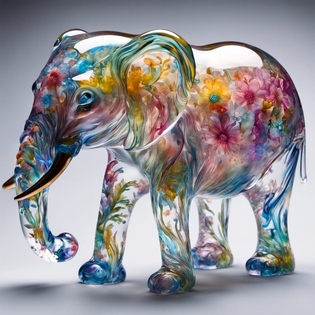 Blown Glass Elephant  by @Junglegeorge