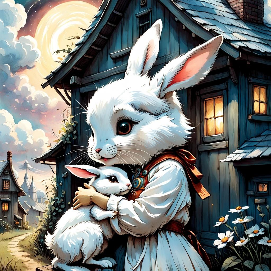 Based on the Bulgarian Nursery Rhyme "Little Snow White Bunny"
  by @CameLine