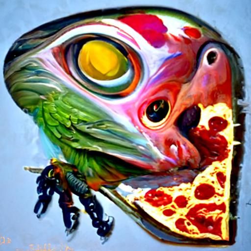 Pizza angel half lizard parrot