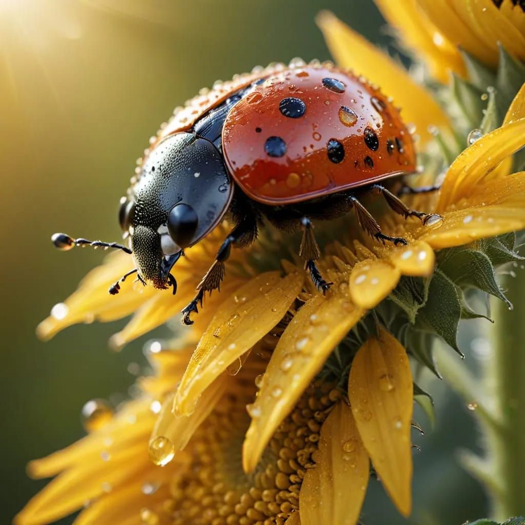 Ladybug on Sunflower