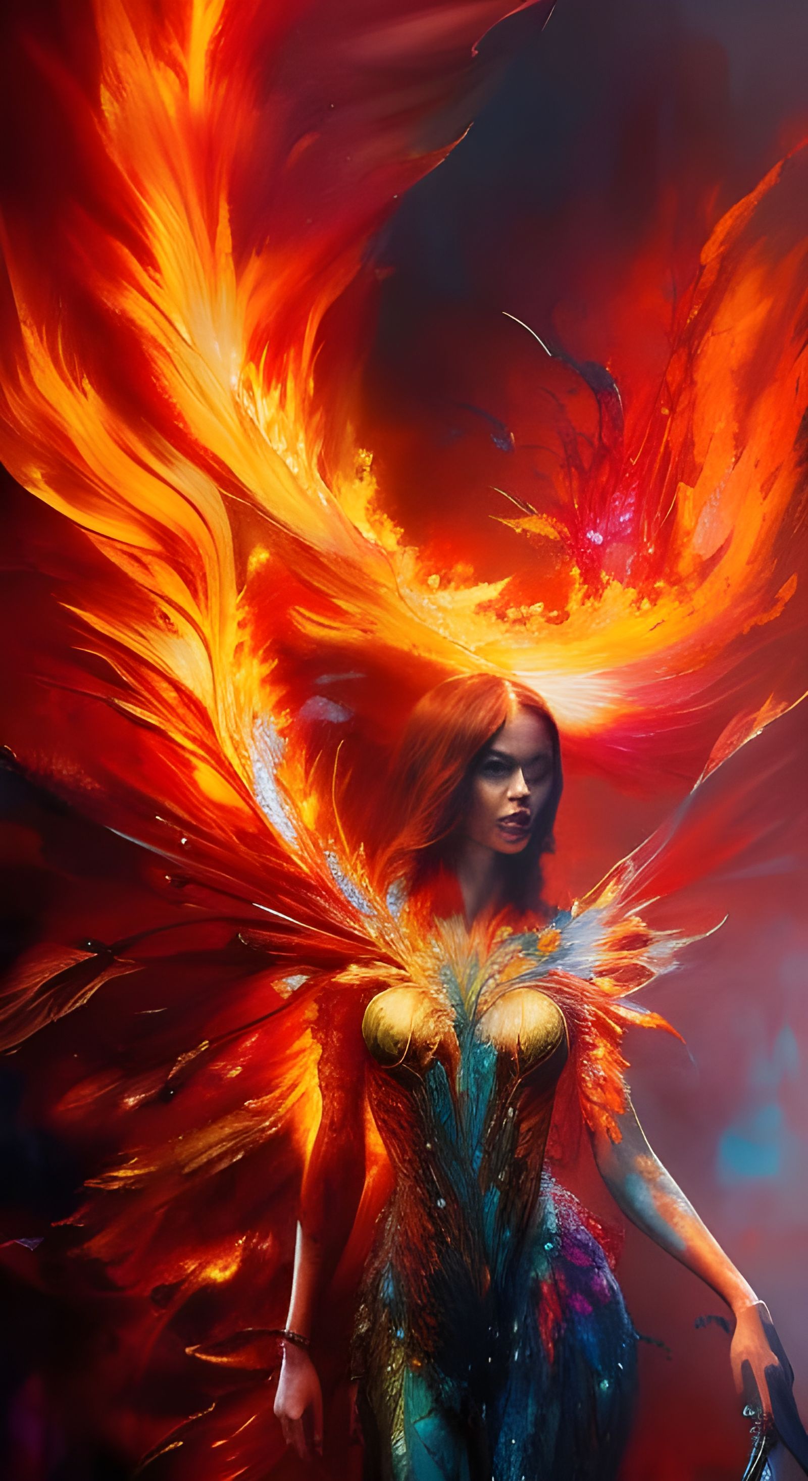 Beautiful Phoenix Woman - AI Generated Artwork - NightCafe Creator