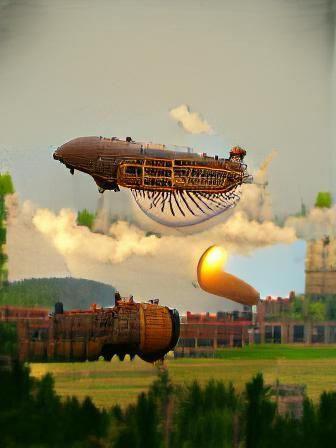 Airship taking off