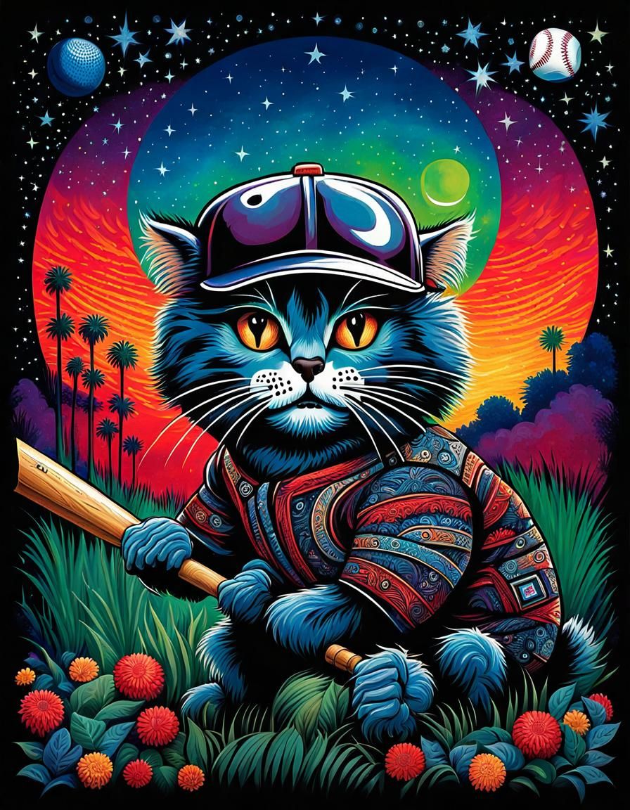 Cat baseball  by @EllisWhite