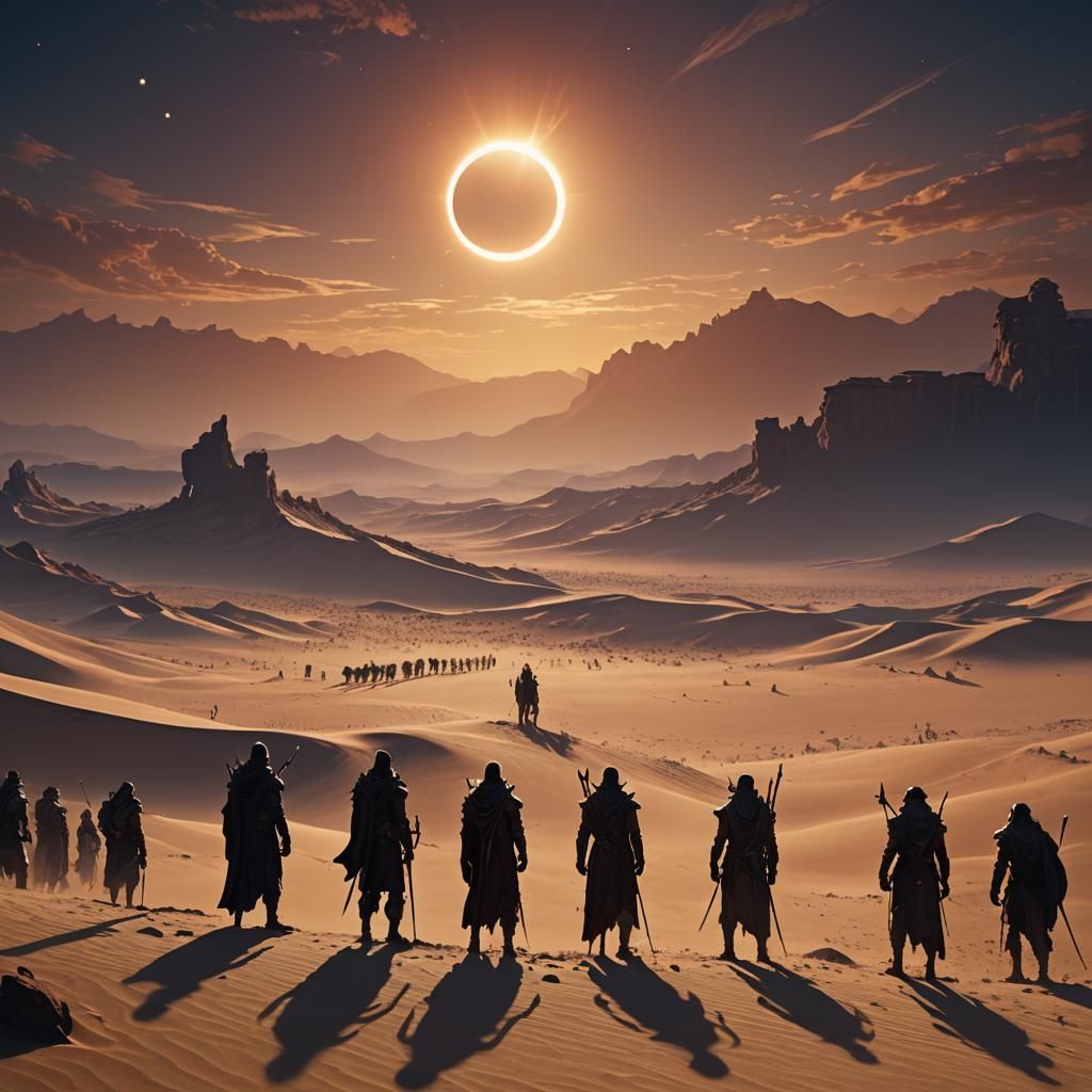 Eclipse in an Ancient Desert