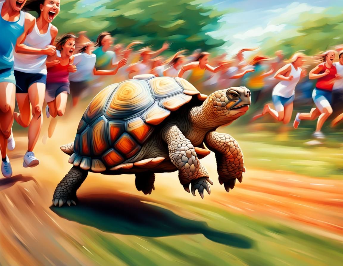 A winning Tortoise in running race  by @Maitreya
