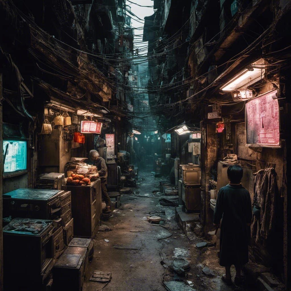 Inside Kowloon Walled City, Hong Kong. - AI Generated Artwork ...