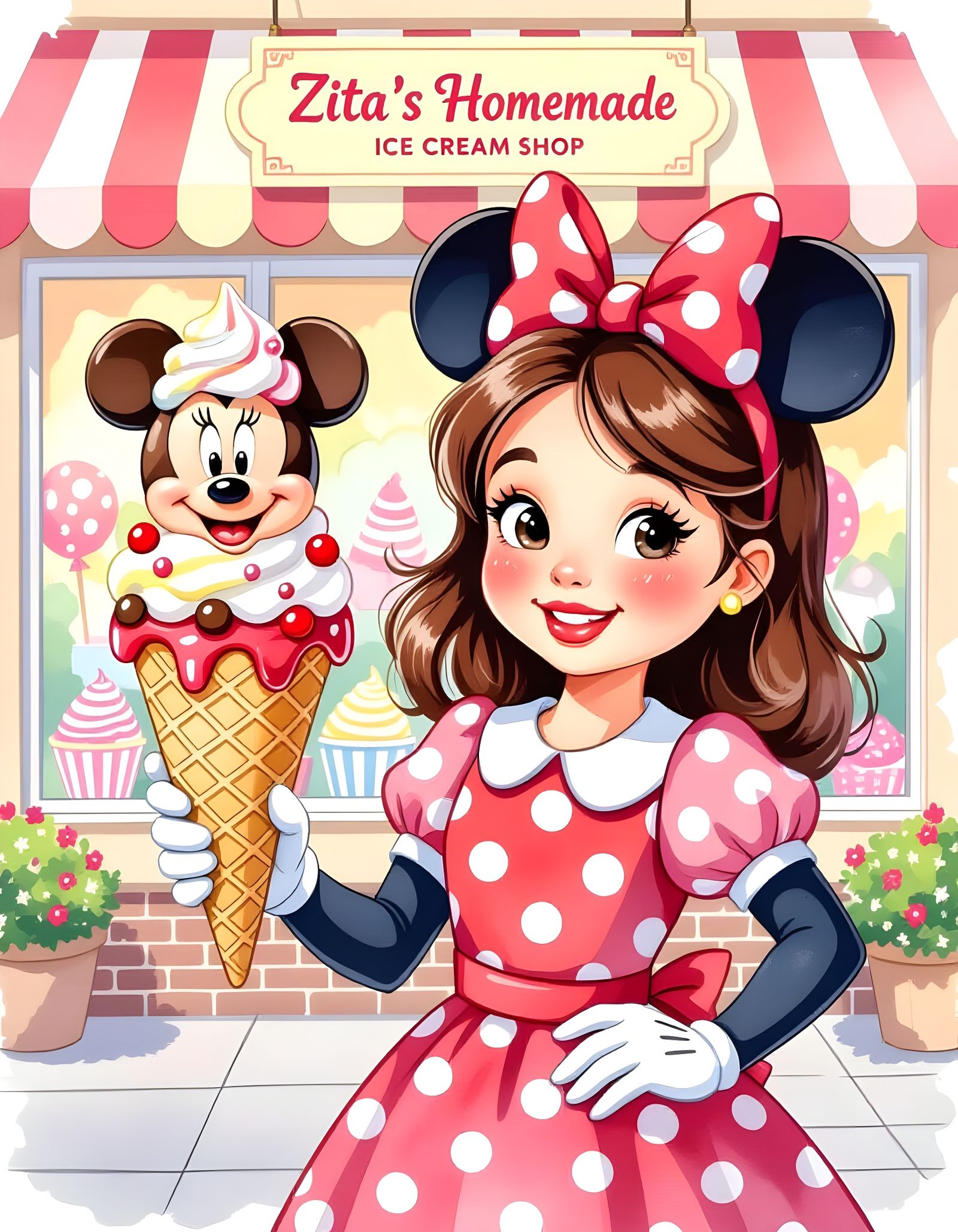 Minnie Mouse ice cream cone edible fashion accessory  by @Gary Murakami