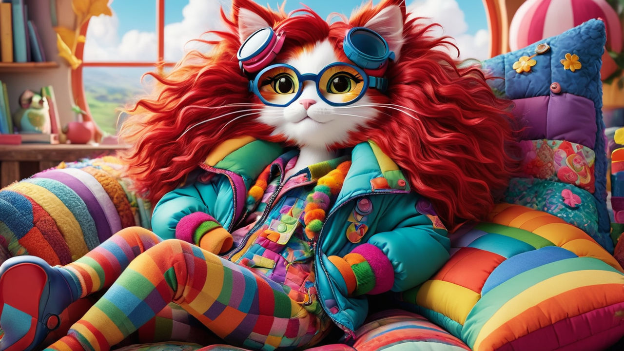 Feline Fashionista: A Rainbow Dream