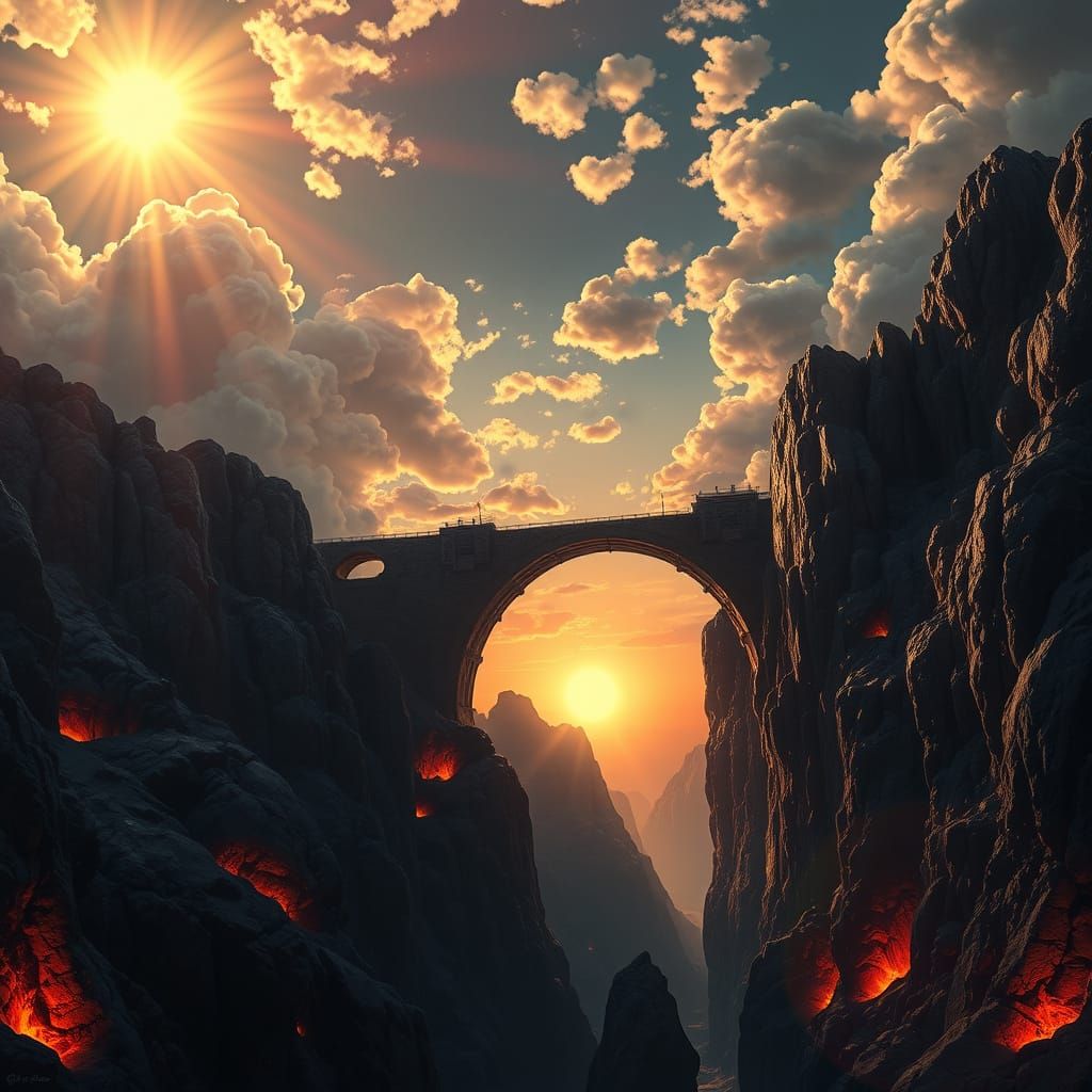 Erstelle eine Brücke die vom Himmel in die Hölle führt   by @Nekooo ni ́s Möööhhrrrchenecke