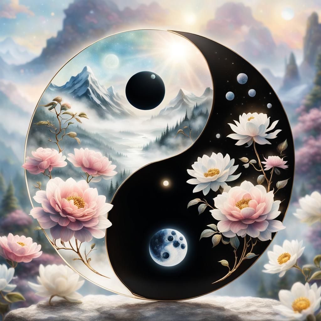 Sacred Yin Yang symbol. - AI Generated Artwork - NightCafe Creator