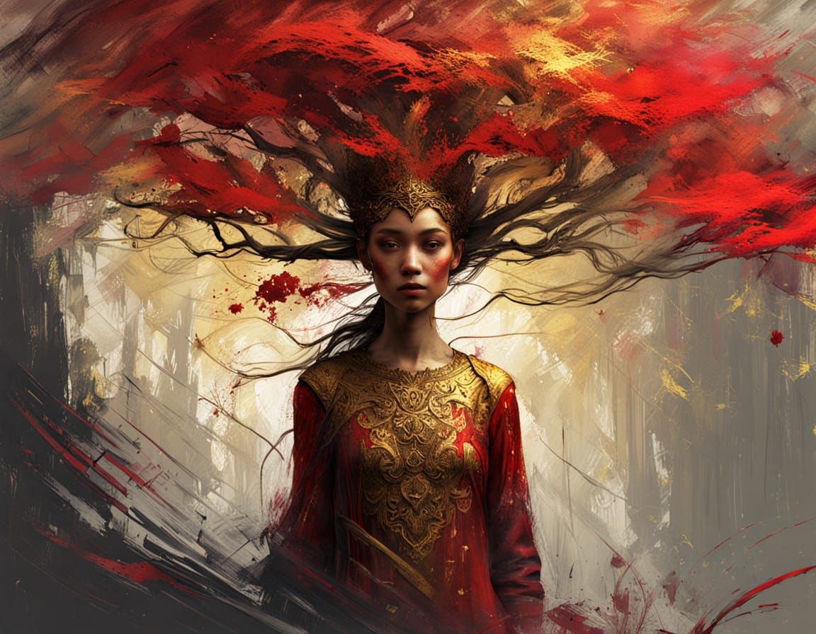 Fantasy lady in red  by @Margot