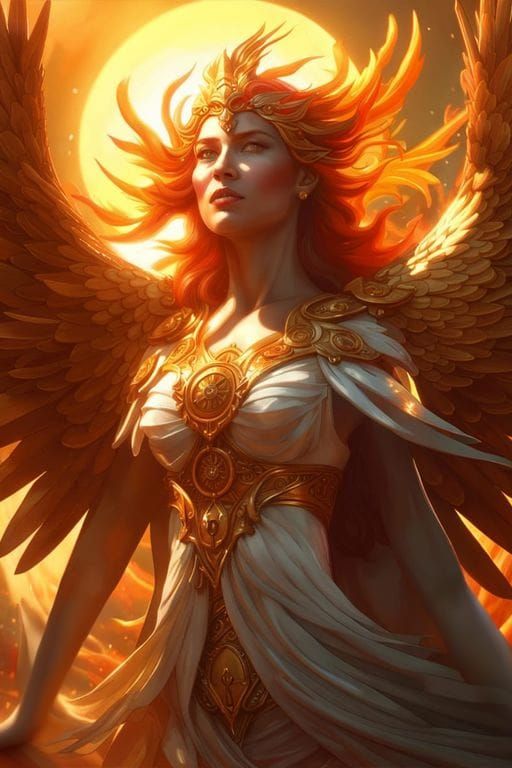 Gilded Phoenix Goddess (alt) - AI Generated Artwork - NightCafe Creator