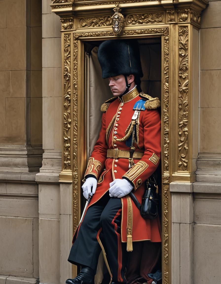 Hard at work guarding the castle