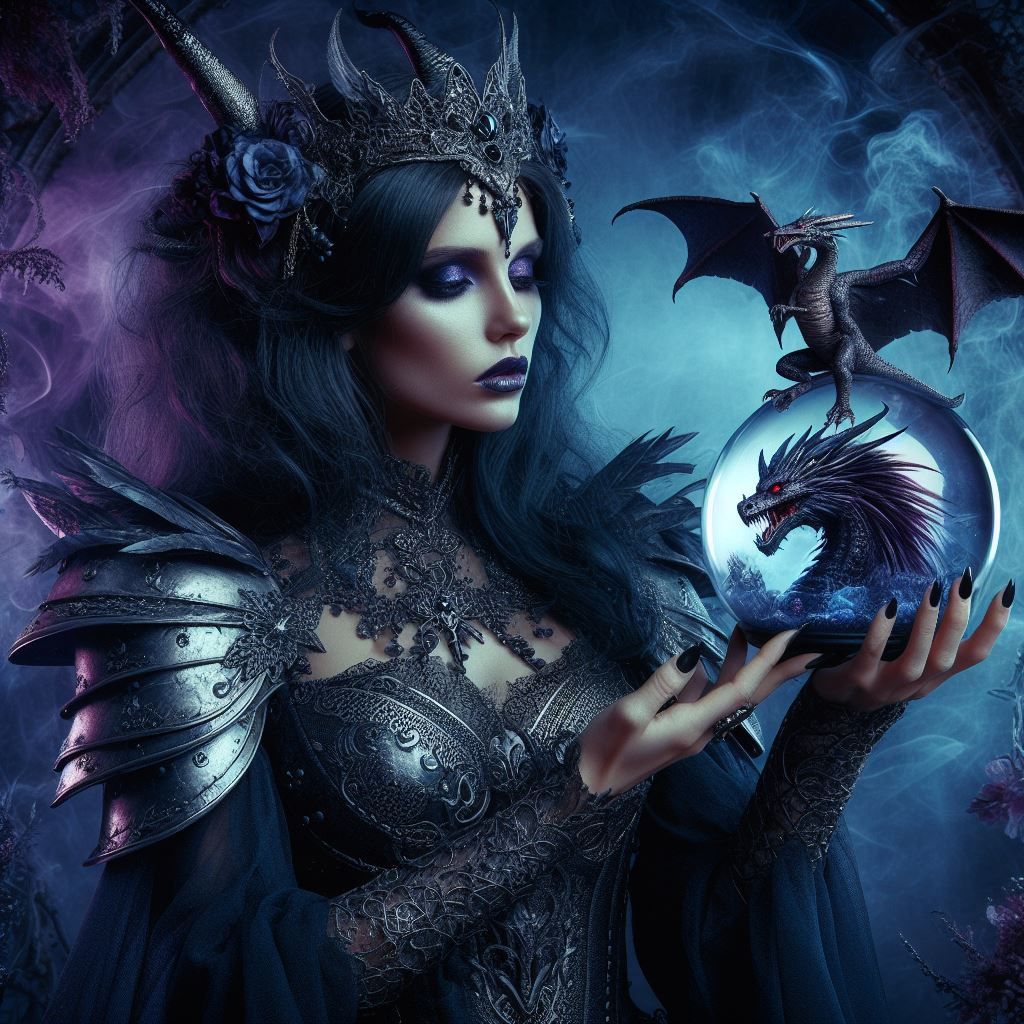 Dark Fairy Queen with Dragons