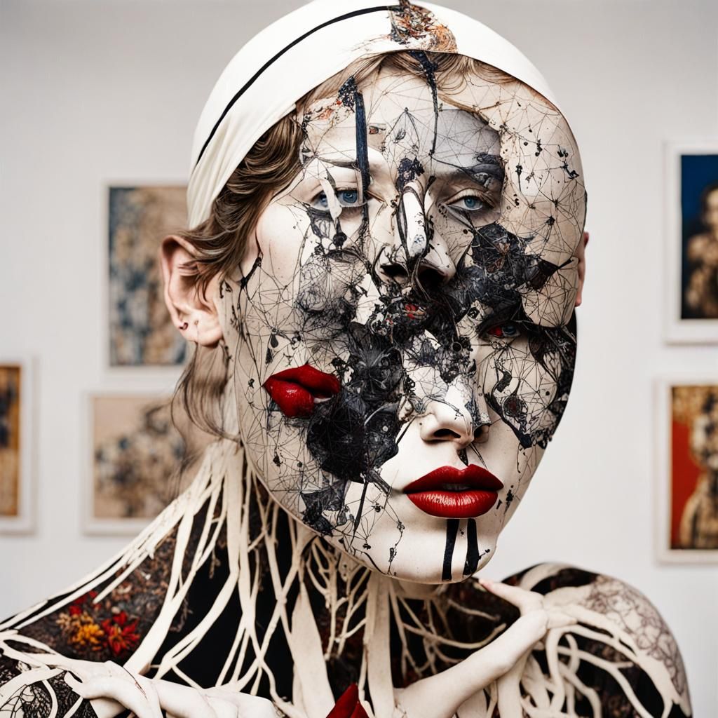 Surreal Insect and Individual in Expressionist Style