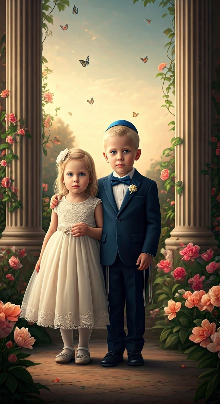 אח ואחות בתמונה חלומית