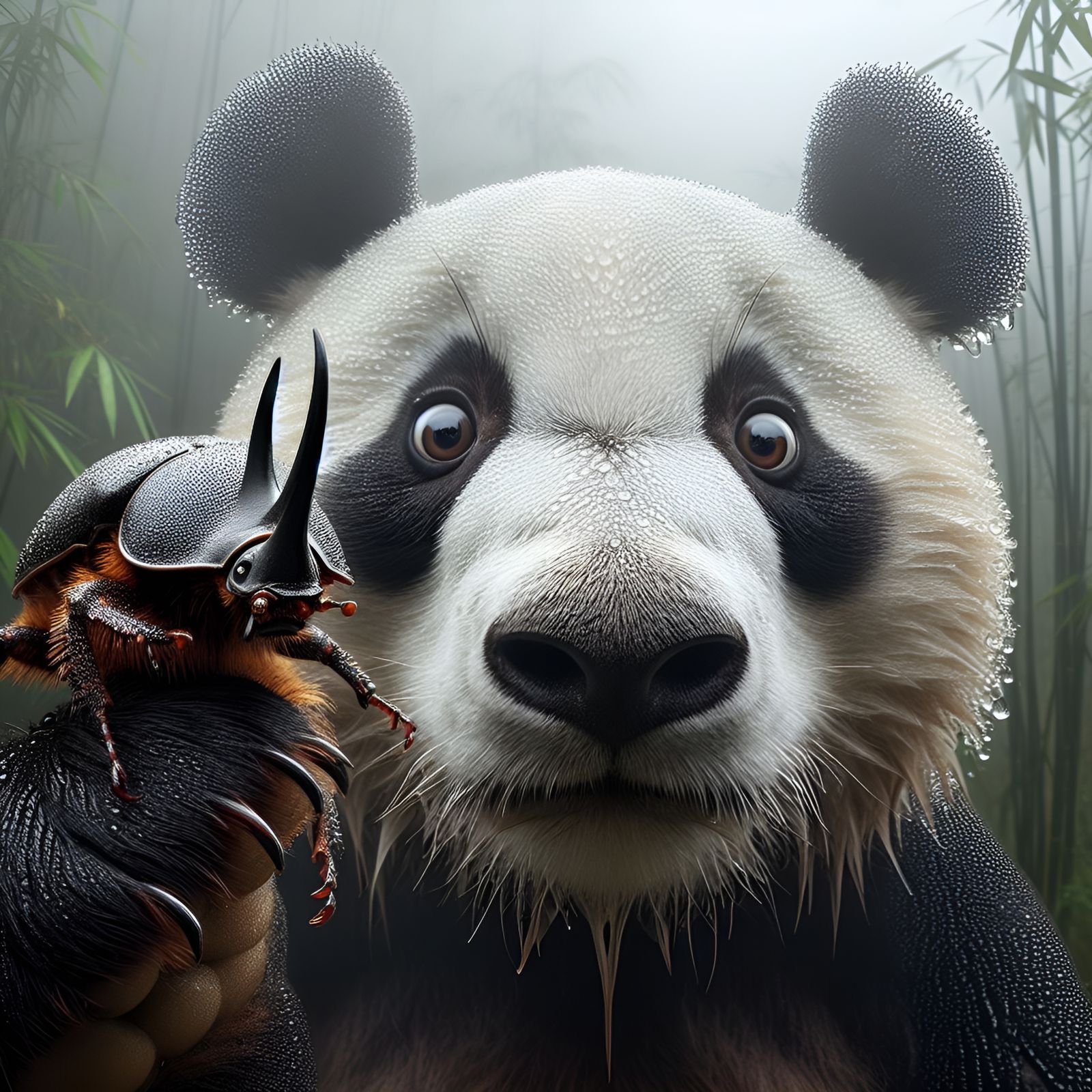 Dew Panda with RhinoBeetle