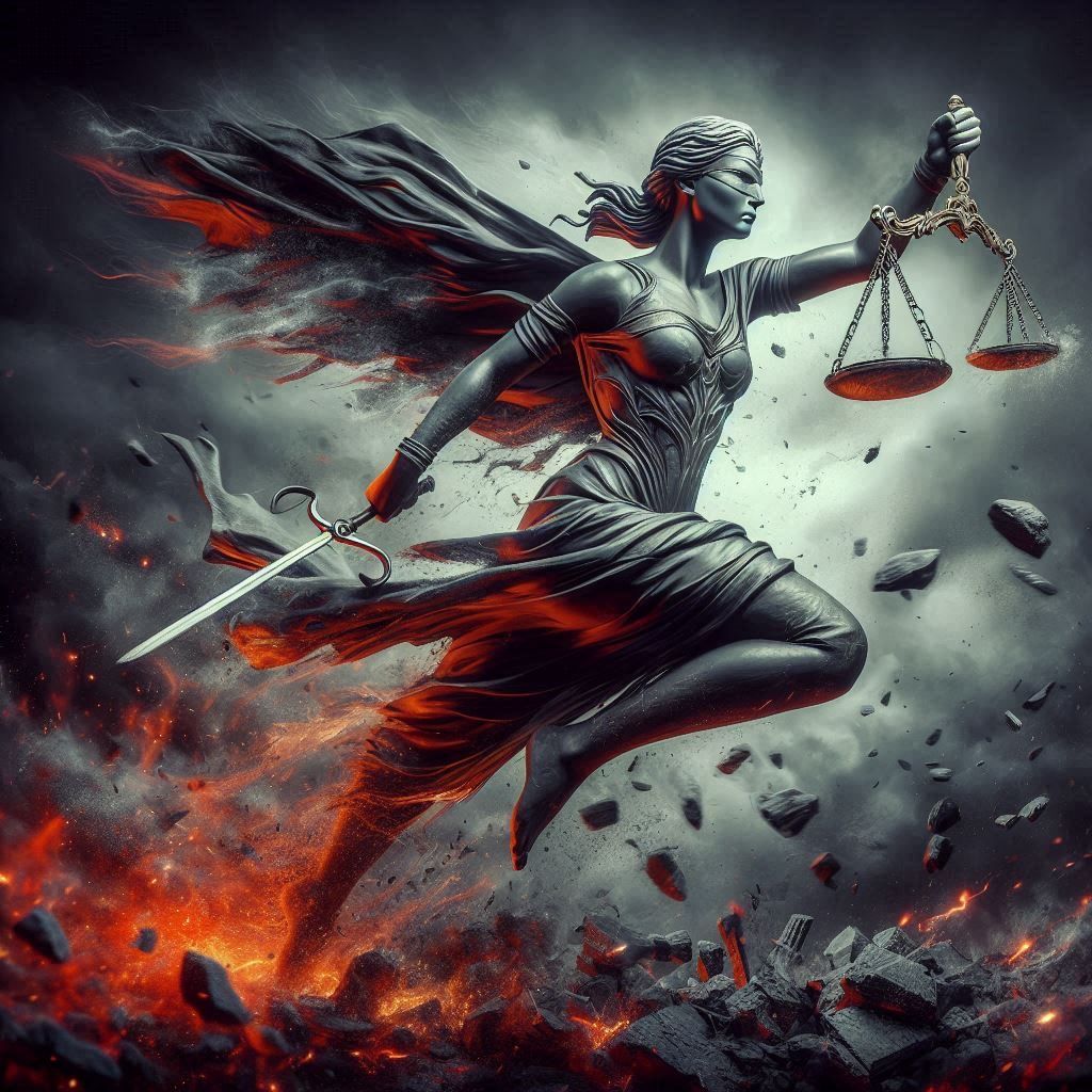 Justitia as superhero