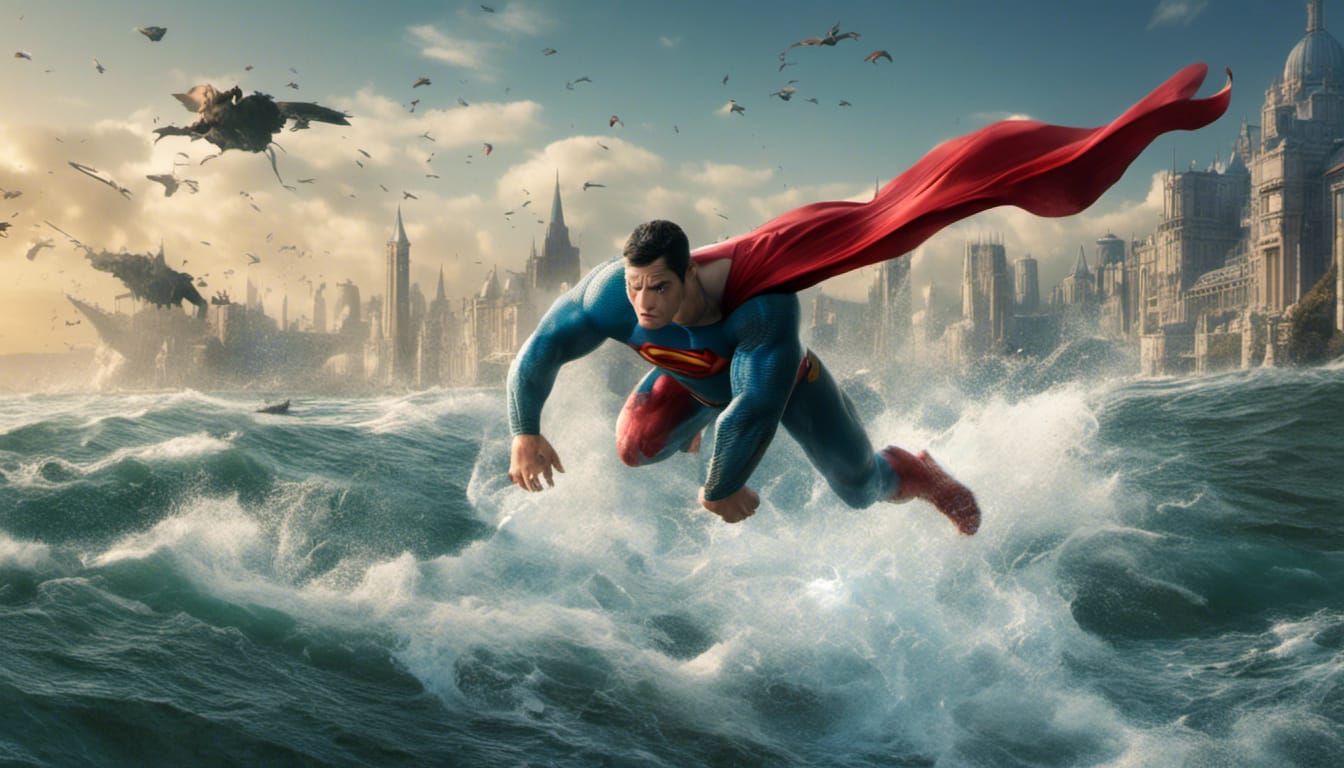 <lora:Underwater:1.0> Fleischer Superman