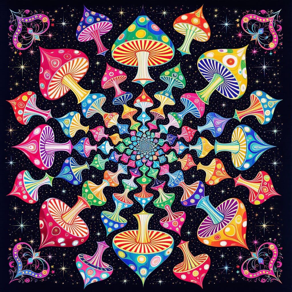 Kaleidoscopic Mushrooms  by @Kristen Dover