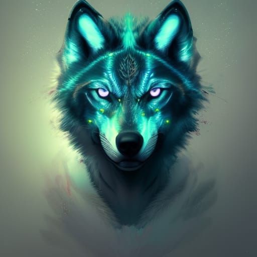 Neon Wolf - AI Generated Artwork - NightCafe Creator