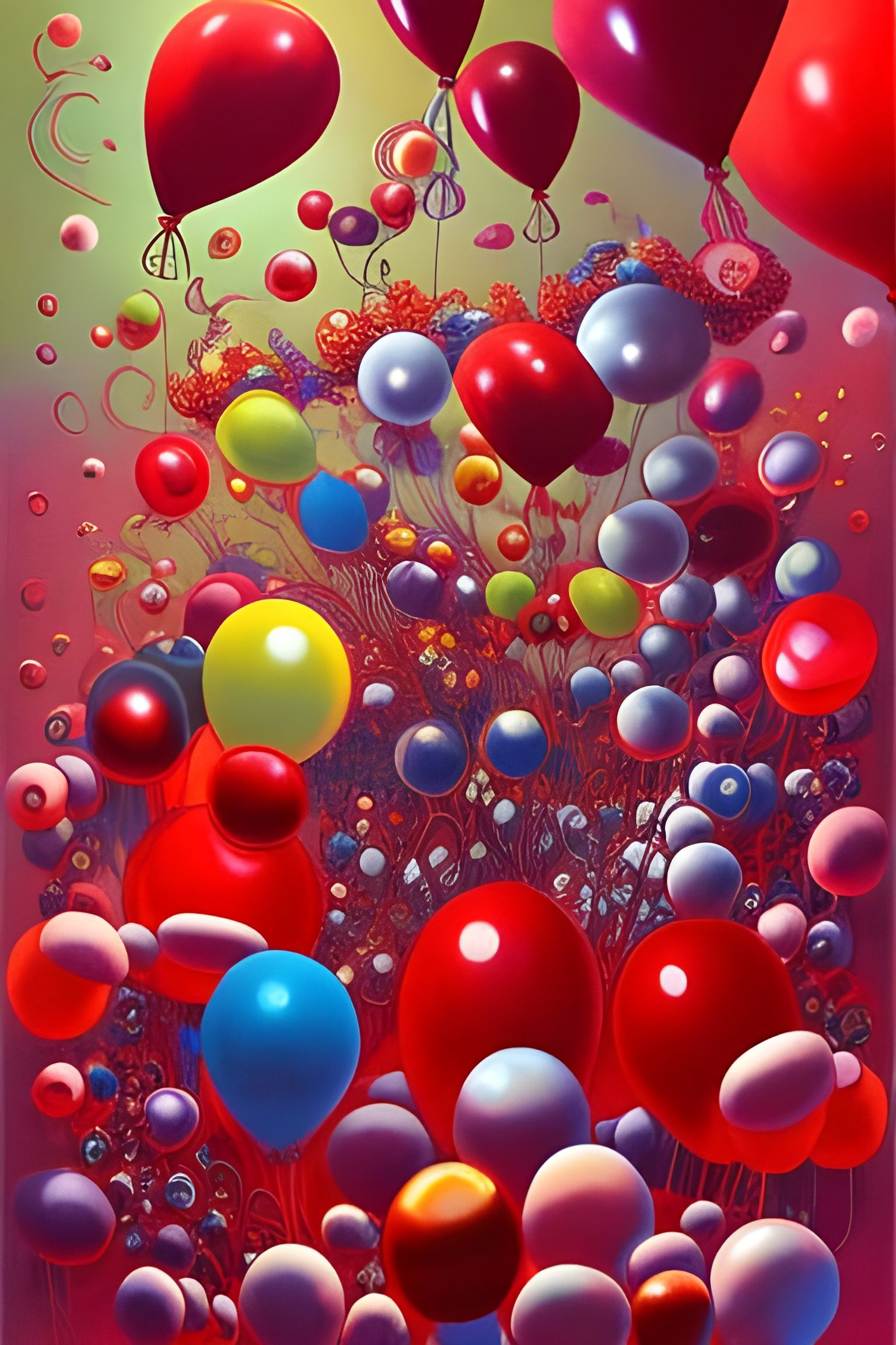 99 red balloons - AI Generated Artwork - NightCafe Creator