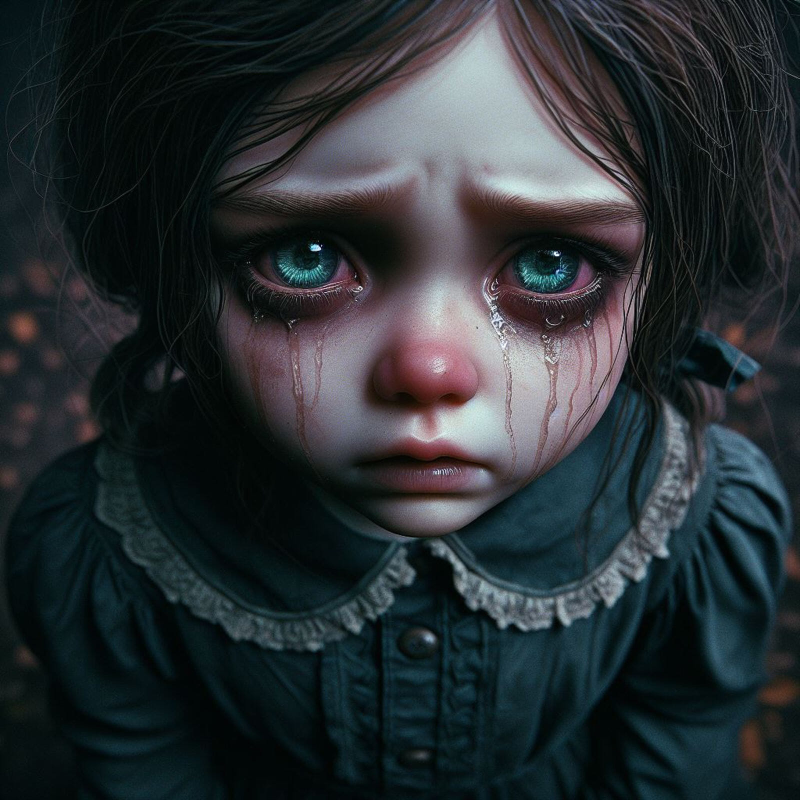 Sad Little Girl :'( - AI Generated Artwork - NightCafe Creator