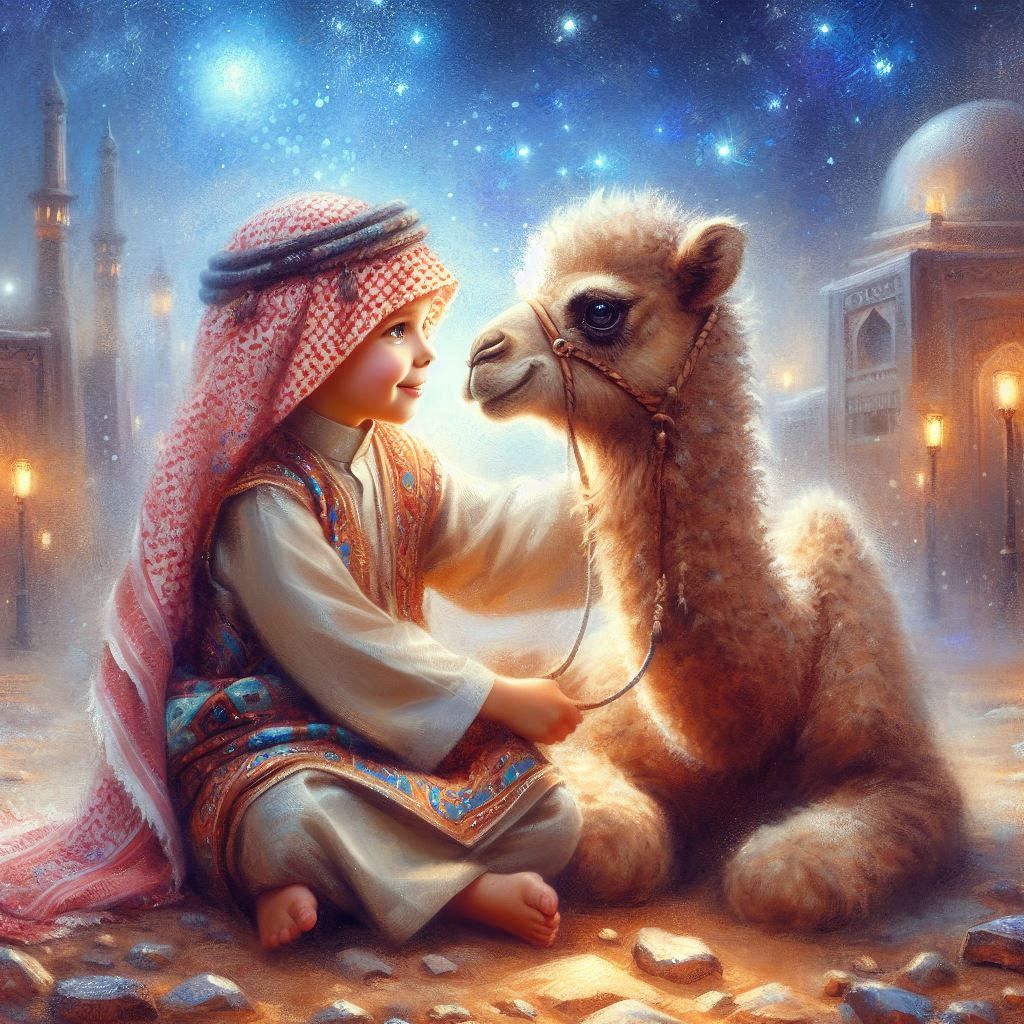 Little Saudi Boy and his Camel