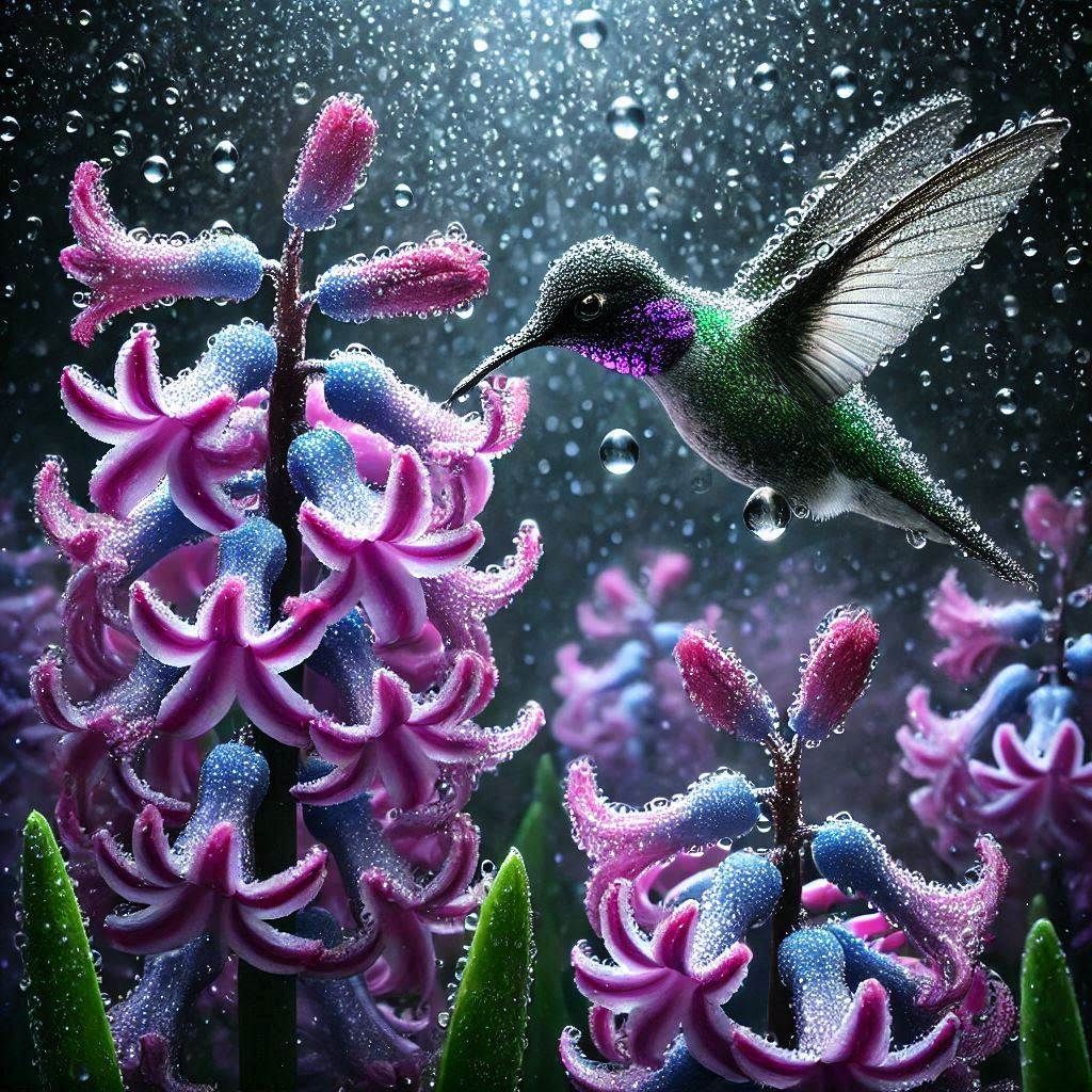 Hummingbird and Hyacinth  by @Rosemary