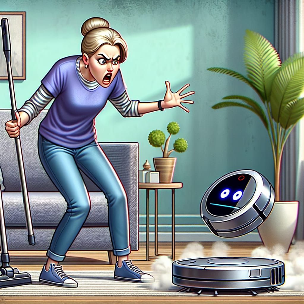 Woman vs Robot