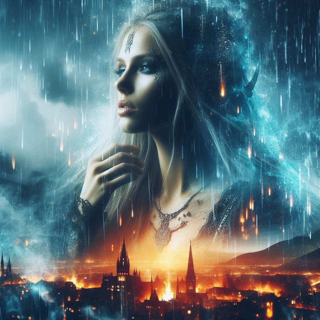 double exposure beautiful fantasy portrait landscape..