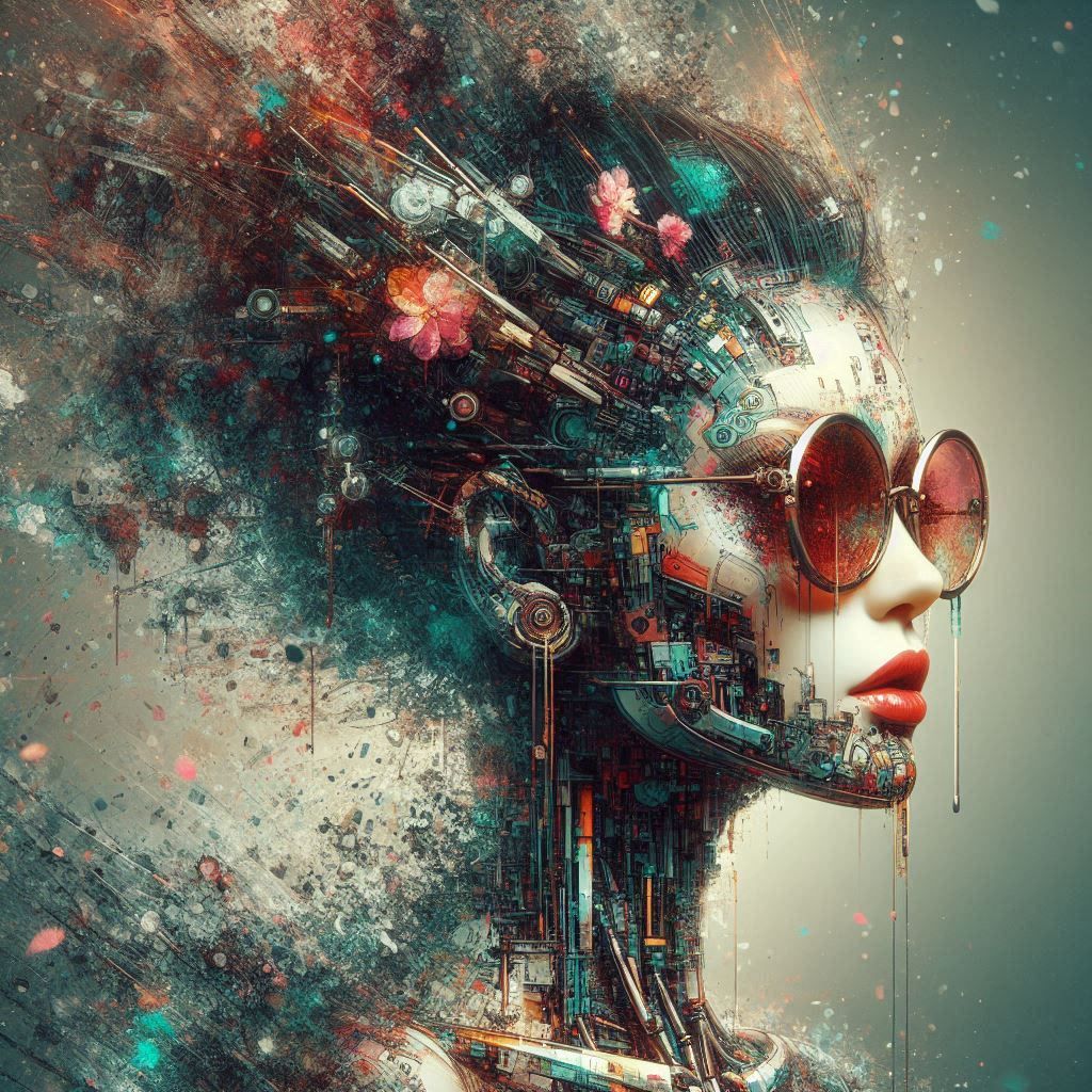 double exposure beautiful fantasy DALL-E 3 portrait landscape..