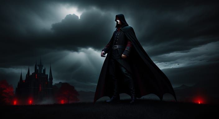 Vampire in Stormy Night Gothic Art