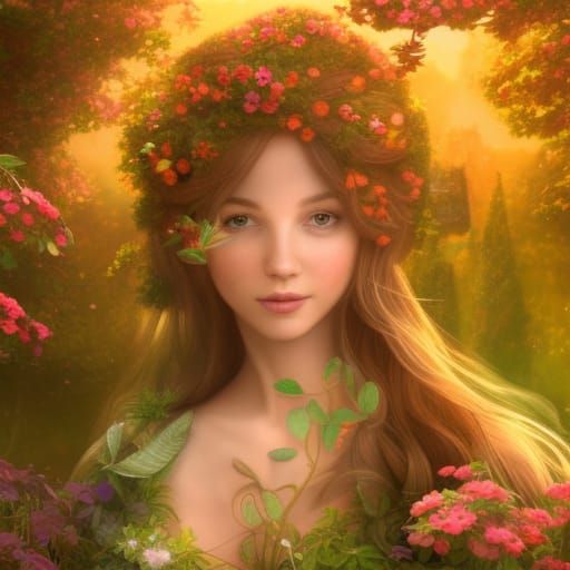 Flower maiden. - AI Generated Artwork - NightCafe Creator