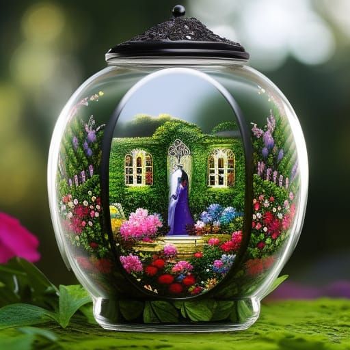 magical garden in a jar